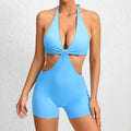 Women Bodysuits Sexy Short Backless Sports Suit Scrunch Raises Ass Suit Women Romper Gym Set Whole Fitness Suit Workout Female - Lady T Fashions