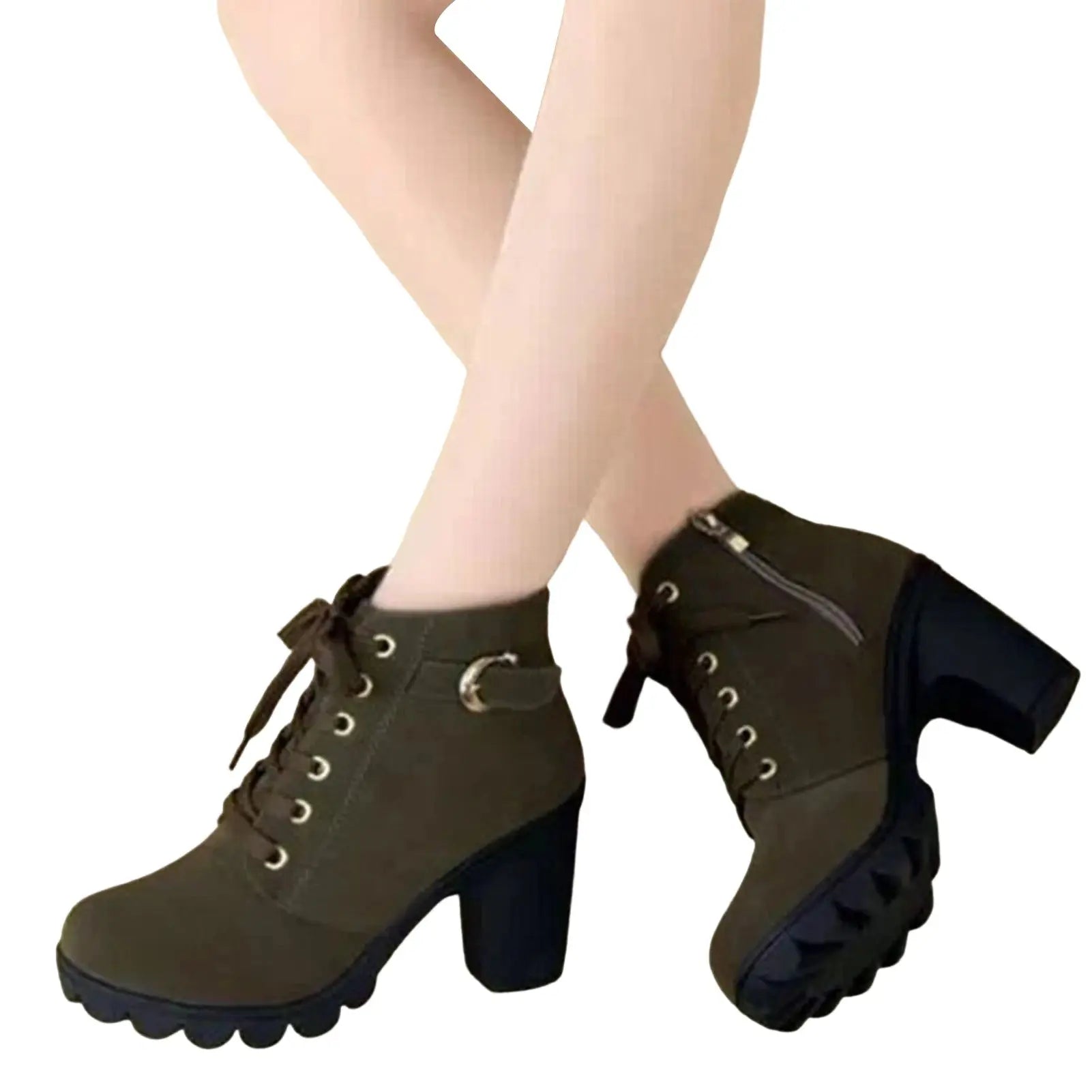 Women's Large Size Ankle Boots Autumn And Winter Cross-Strap Short Boots Gift for Christmas Birthday New Year Lady T Fashions