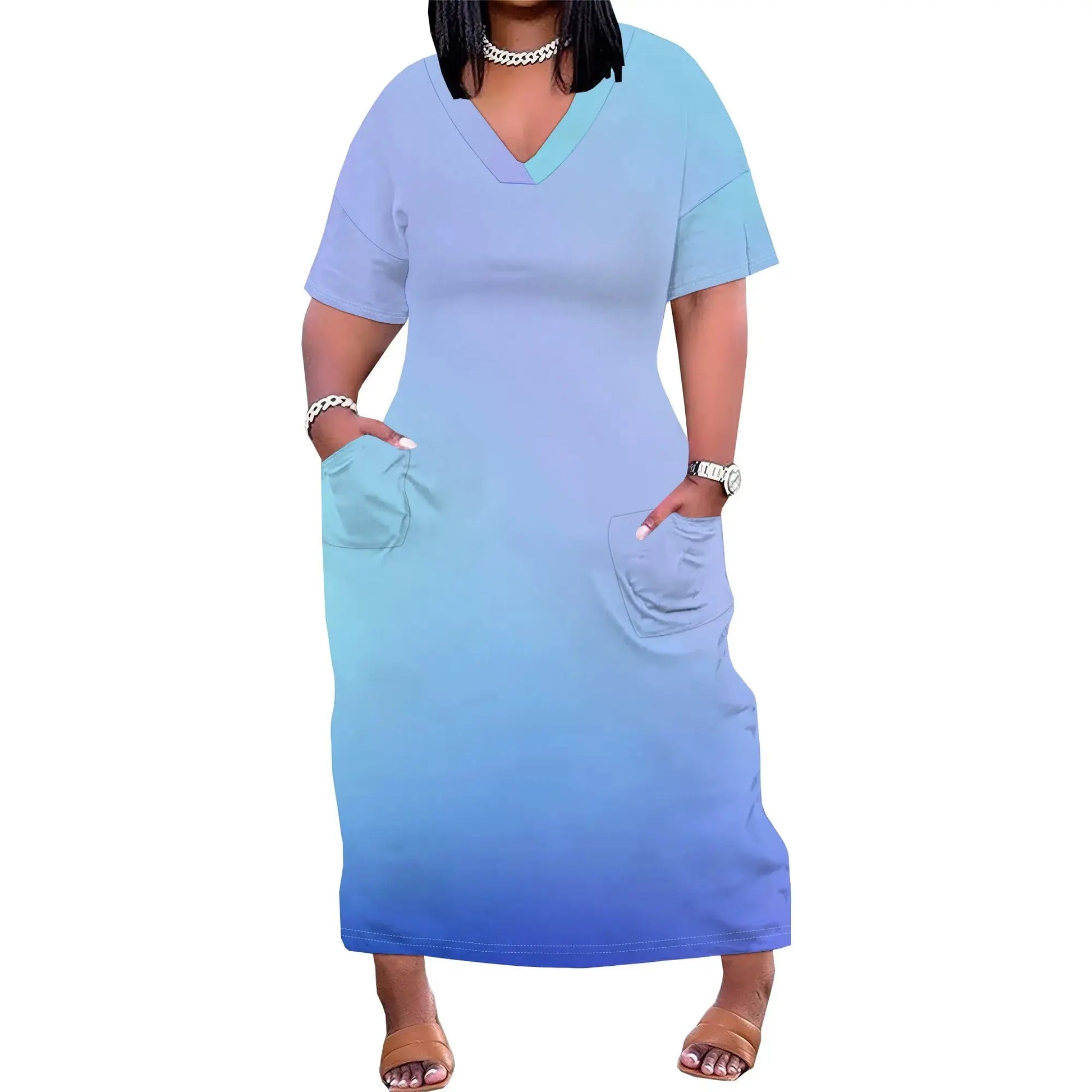 Women's Casual Dresses Short Sleeve T Shirt Midi Fitted Dress Boho Outfits for Women - Lady T Fashions