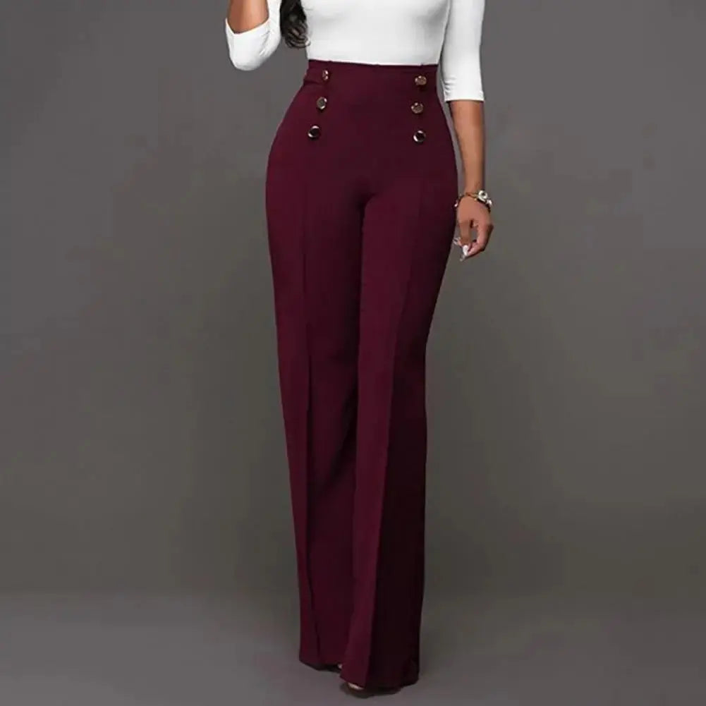 Women Wide Leg Pants High Waist Autumn Ladies Fashion Trousers Solid Color Comfortable Soft Bell-bottoms Pants Women Clothing Lady T Fashions