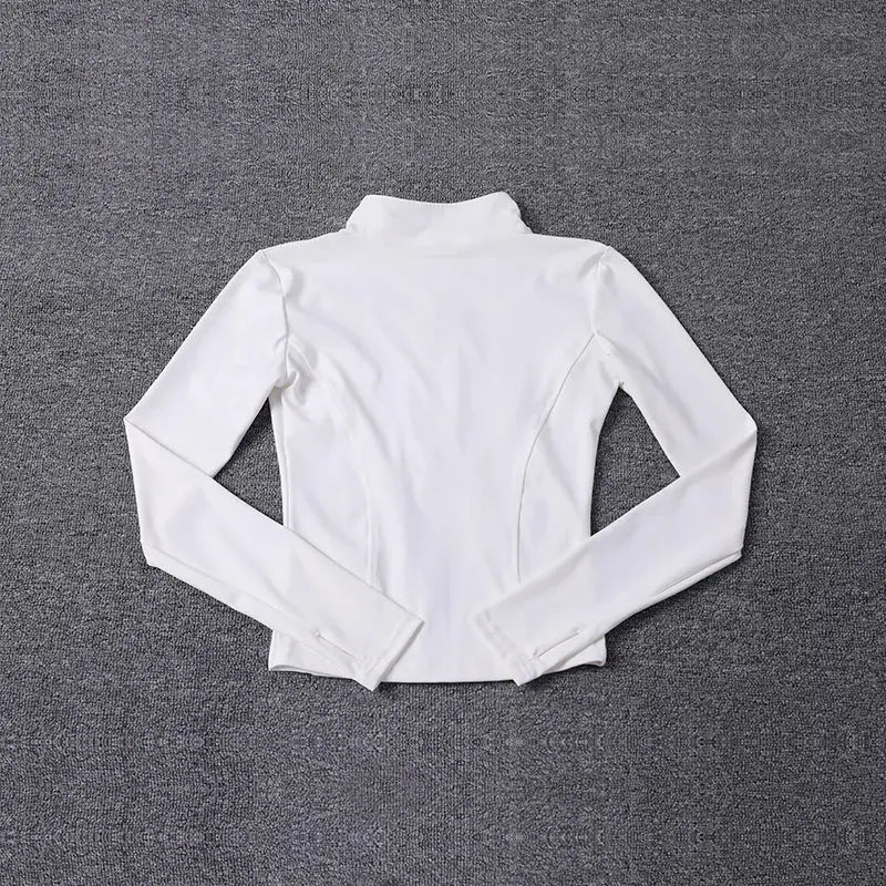 Women Sport Jacket Long Sleeve Shirt Workout Coat Gym Training Clothing Yoga Sportswear - Lady T Fashions