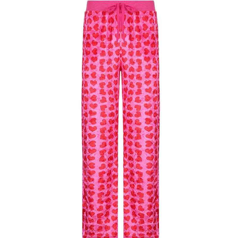 Women's Pants Suits Female Short Coat Heart Print Long Sleeve Tops with Zipper and Pockets Women's Clothes for Spring Fall 2024 - Lady T Fashions