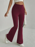 Women's Plain High Waist Flare Leg Pants, Casual Comfy Bell Bottom Trousers for Daily wear, Ladies Tight Flared Pants Lady T Fashions