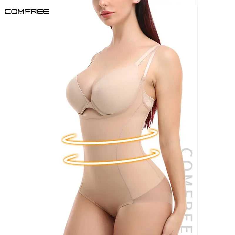 Shapewear for Women Tummy Control Bodysuits Waist Trainer Body Shaper Slimming Underwear Open Bust Compression Belly Girdles - Lady T Fashions