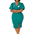 V-neck Hip Ol Split European And American Style Dress Lady T Fashions