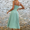 V-neck Slit Sling Dress Summer Fashion Sexy Slim Suspender Dresses For Women Clothing Lady T Fashions