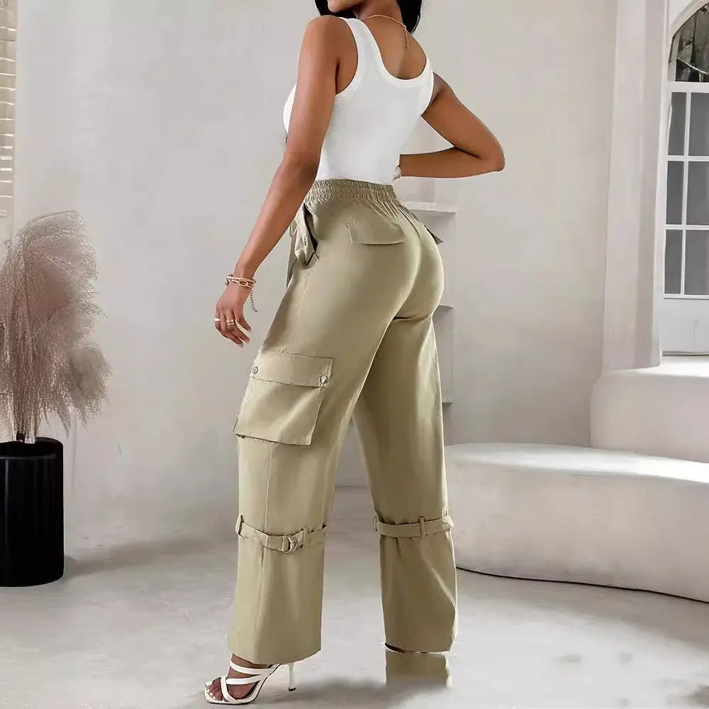 Multi-pocket Adjusting Belt Design Overalls Lady T Fashions