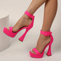 Women's Platform High Heel Shoes, Fashionable Open Toe Buckle Strap Pumps, Women's Footwear Lady T Fashions