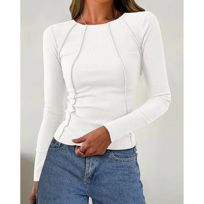 Women Long Sleeve T Shirts Crewneck Slim Fit Tops Going Out Fall Fashion Basic Tee Lady T Fashions