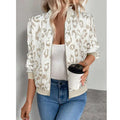 Women's Leopard Print Zip Up Lightweight Bomber Jacket Casual Long Sleeve Outerwear Lady T Fashions