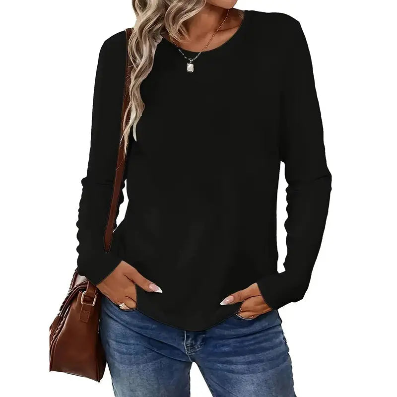 3 Pack Womens Plus Size Long Sleeve Shirts Crew Neck Basic Tee Tops Loose Fit Fall Outfits For Women 1X-5X Lady T Fashions