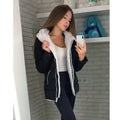 Fleece-lined Cardigan Hooded Coat Cotton-padded Jacket Lady T Fashions