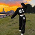 European And American Loose Casual Print Trousers Sweater Suit Lady T Fashions