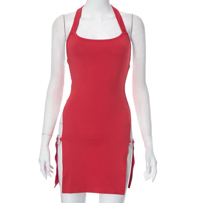 Backless Hollow-out Halter Women's Tight Dress Lady T Fashions