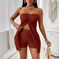Women's Strapless Bandeau Top Shorts Suit Lady T Fashions