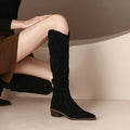 Women's Vintage Western Cowboy Boots - Knee-High Pull-On Boots with Chunky Heels, Western Booties for Women, Country Western Events & Everyday Outfits - Cowboy Accessories, Casual Wear, Lady T Fashions