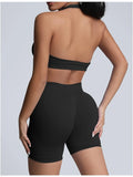 Women's Yoga Workout Set  Sports Bra High-Waist Shorts  Quick-Dry  Breathable Lady T Fashions