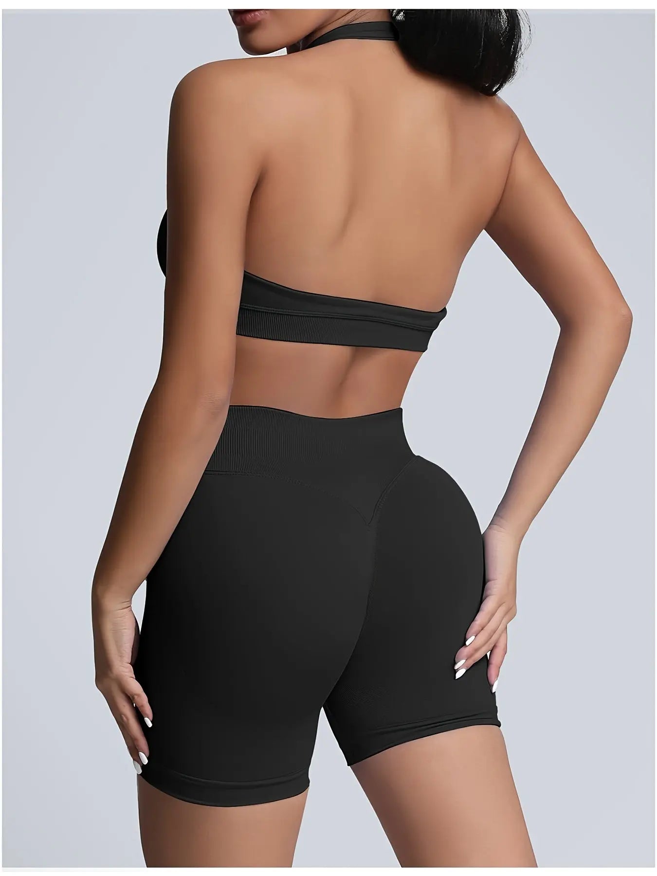Women's Yoga Workout Set  Sports Bra High-Waist Shorts  Quick-Dry  Breathable Lady T Fashions