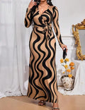 Women's New Dress With Waist Cinching And Tie Up, Long Stretch, Comfortable And Fashionable Dress Lady T Fashions