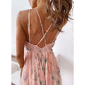 Women's Spaghetti Strap V-Neck Floral Sundress Flowy Fairy Style Summer Dress Lady T Fashions