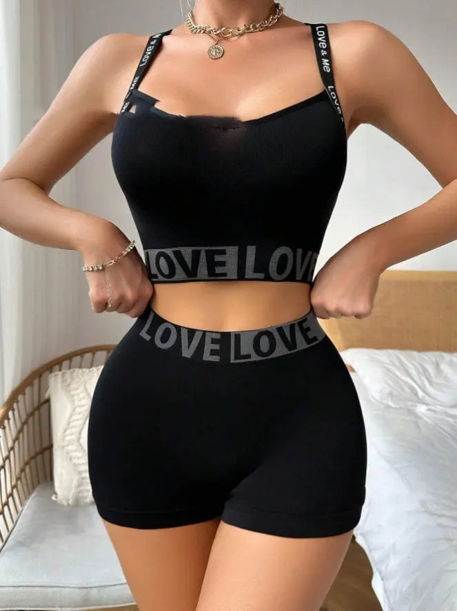 LOVE Letter Waist Head Camisole Women's Boyshorts Lady T Fashions