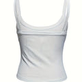 Women's Solid Color Ribbed Knitted Tight Fitting Basic Versatile Camisole Top Lady T Fashions