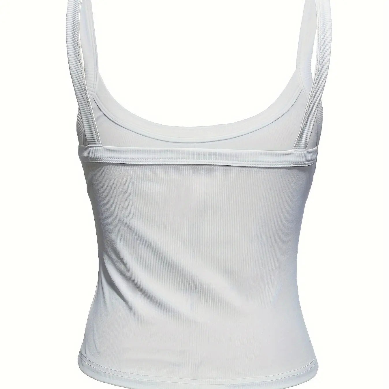 Women's Solid Color Ribbed Knitted Tight Fitting Basic Versatile Camisole Top Lady T Fashions