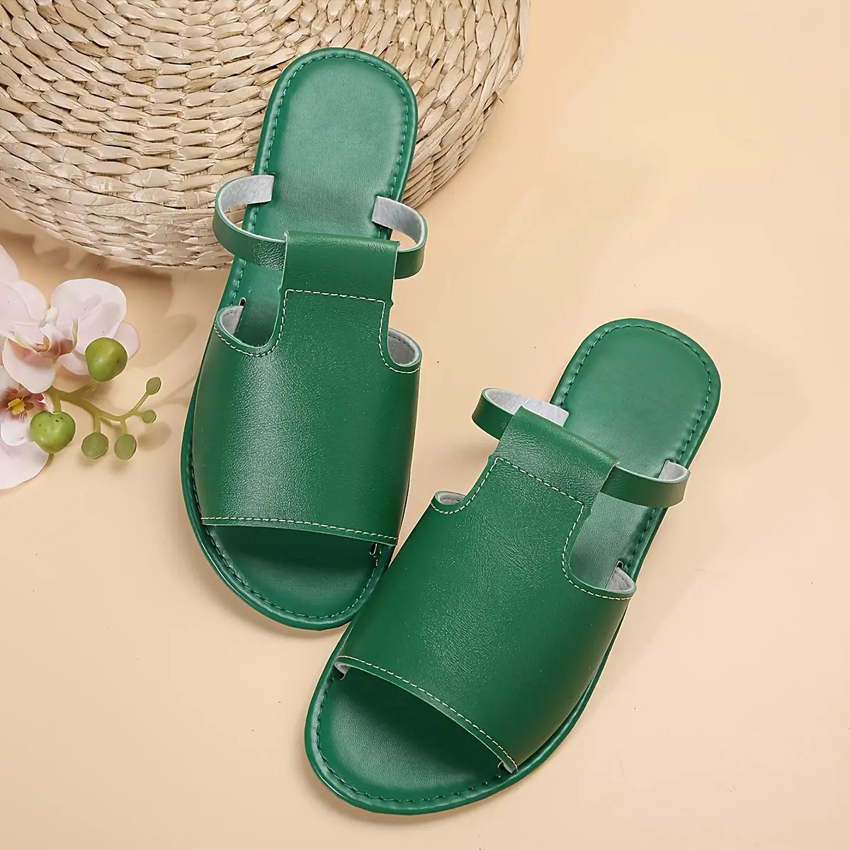 Womens Comfortable Casual Slippers - Stylish Black Open Toe Non-Slip Slides - Durable Outdoor & Beach Ready, Quick-Dry Slip-On Shoes Lady T Fashions