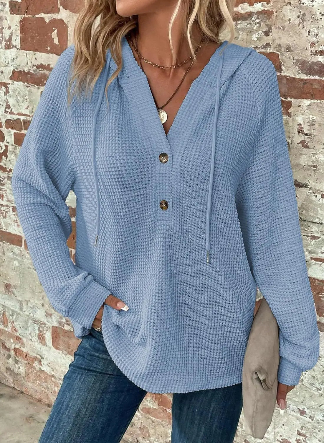 V-neck Long Sleeve Pullover Leisure Sports Sweater Lady T Fashions