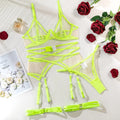 Nude Feel Breathable Mesh See-through Underwear Four-piece Set Lady T Fashions