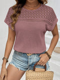Women's Hollow Breathable All-match Short-sleeved T-shirt Lady T Fashions
