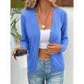 Women's Long Sleeve V-Neck Button Down Cardigan Knit Shrugs Sweater Lady T Fashions