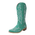 [Retro Cowgirl Boots] Retro Style Women's Western Mid Calf Boots | V-cut Embroidery Cowgirl Boots, Pointed Toe Slip On Shoes Lady T Fashions