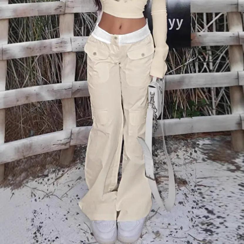 High Street Hot Girl Straight Slimming Casual Pants Wide Leg Trousers Lady T Fashions