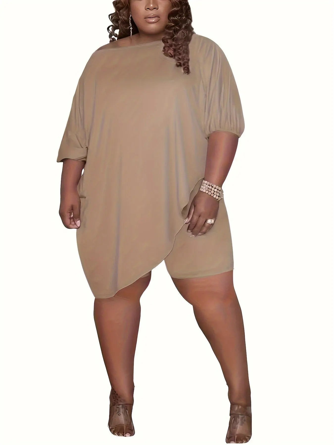 Plus Size Women 2 Piece Outfits Tracksuits Short Sleeve Slant Tops Bodycon Shorts Sets Lady T Fashions