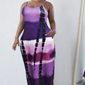 Ladies' New Summer Vacation Casual Style Gradient Purple Sexy Suspender Dress Lady T Fashions