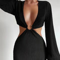 Autumn Fashion Pressed Pleated Waistless Women's Dresses Lady T Fashions