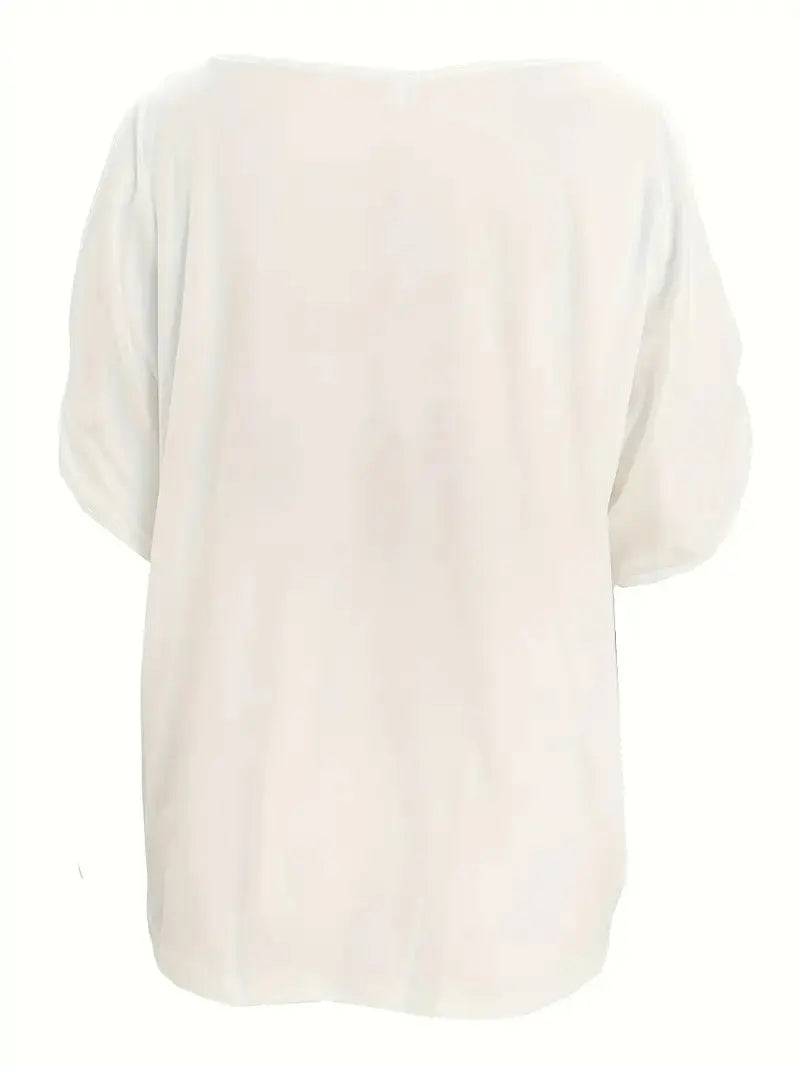 Summer New White Short-sleeved T-shirt With Irregular Kink On It Lady T Fashions
