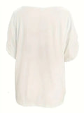 Summer New White Short-sleeved T-shirt With Irregular Kink On It Lady T Fashions