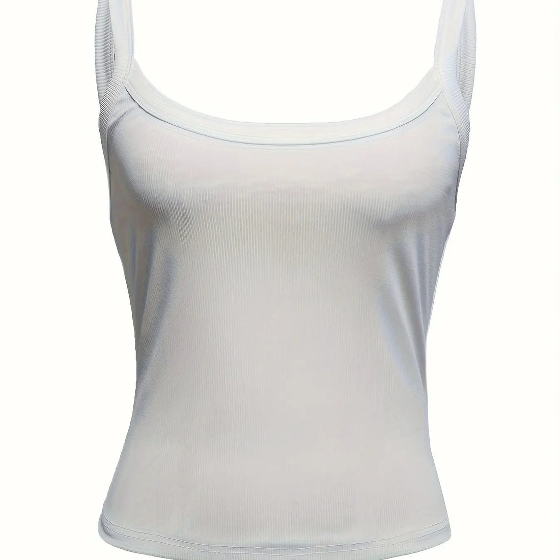 Women's Solid Color Ribbed Knitted Tight Fitting Basic Versatile Camisole Top Lady T Fashions