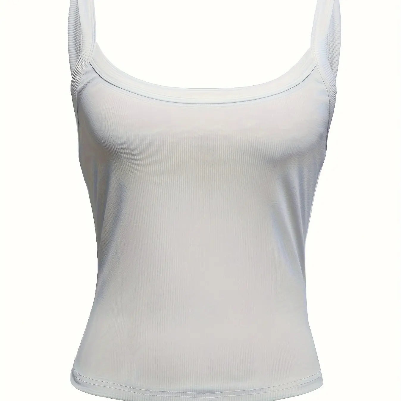 Women's Solid Color Ribbed Knitted Tight Fitting Basic Versatile Camisole Top Lady T Fashions