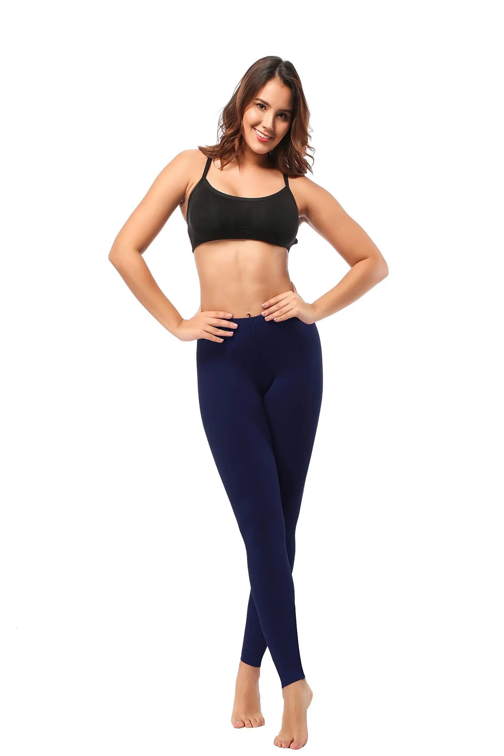 Leggings - Cropped Low-waisted Solid Color Lady T Fashions