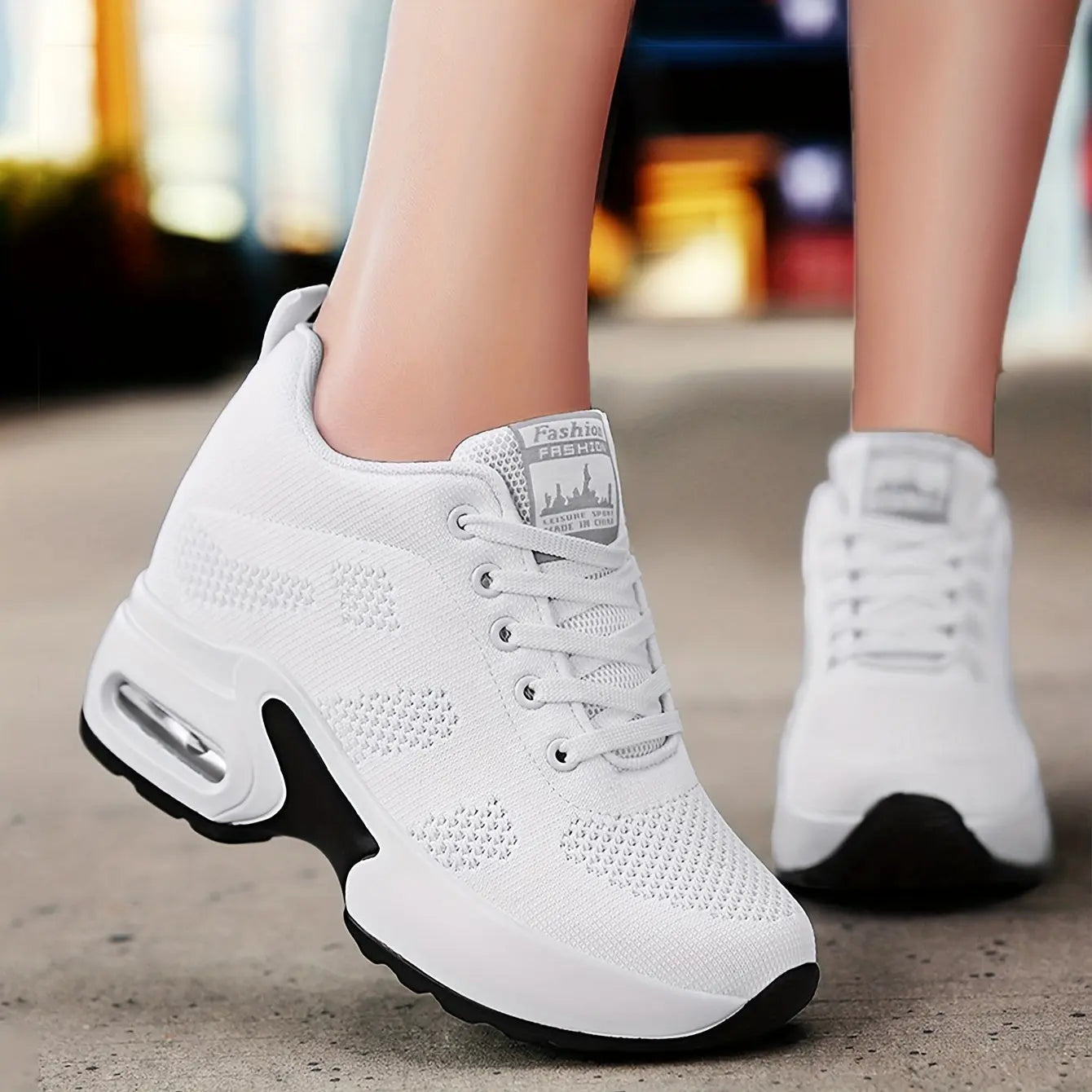 Stylish Women's Low-Top Mesh Sneakers - Air Cushioned, Breathable, Lace-Up Casual Shoes - Ideal for Spring Lady T Fashions
