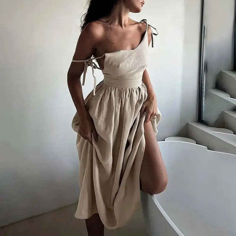 Maxi Dresses For Women Sexy Casual V Neck Spaghetti Strap Long Summer Sundress Lady T Fashions