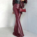 Leather Stitching Tight Flared Pants Lady T Fashions
