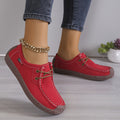 Women's Flat Loafers, Comfy Lace Up Soft Sole Flat Shoes, Casual Non Slip Walking Shoes Lady T Fashions