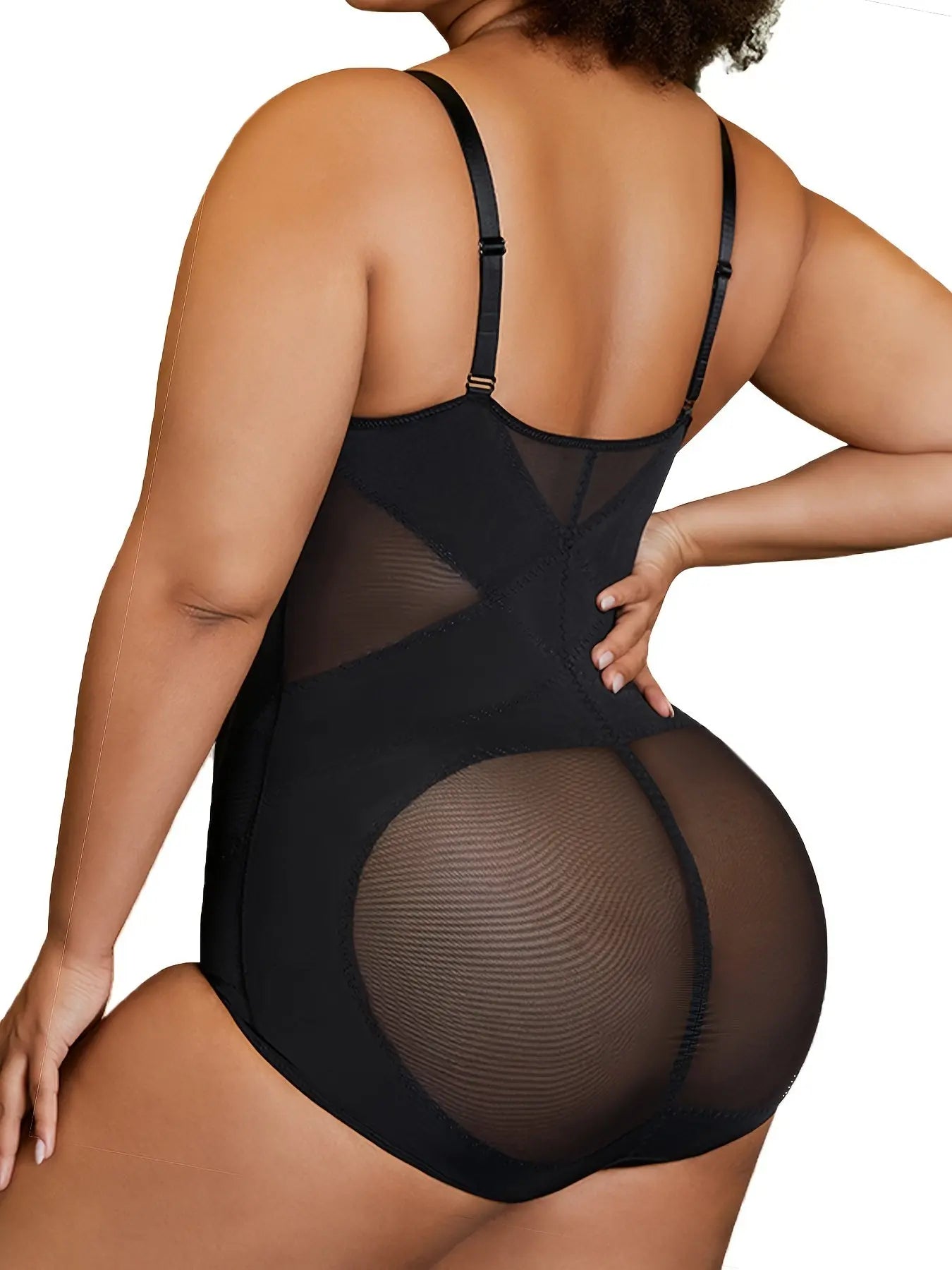 Women's Curve Bodysuit Shapewear For Plus Size Women, Tummy Control Butt Enhancing V Neck Waist Trainer Body Shaper Lady T Fashions