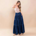 Low Waist Distressed Vacation Style Cake All-matching Jeans Skirt Lady T Fashions