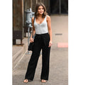 Casual Pants Solid Color Lace-Up Casual Loose Straight Trousers Lady T Fashions