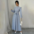 Women's Floral Print Long Sleeve Maxi Dress - Stand Collar A-Line Dress With Waist Detail, Lantern Sleeves & Ruffle Hem For Spring&Fall Lady T Fashions